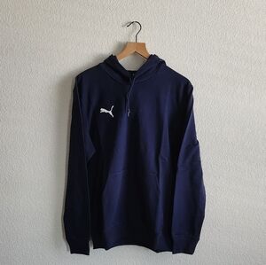 Puma Team Goal Navy White Unisex Casual Hoodie NEW